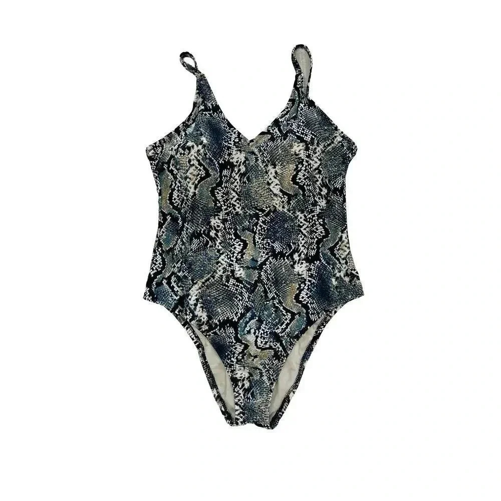 Merona women’s multicolor snakeskin one piece swimsuit size medium